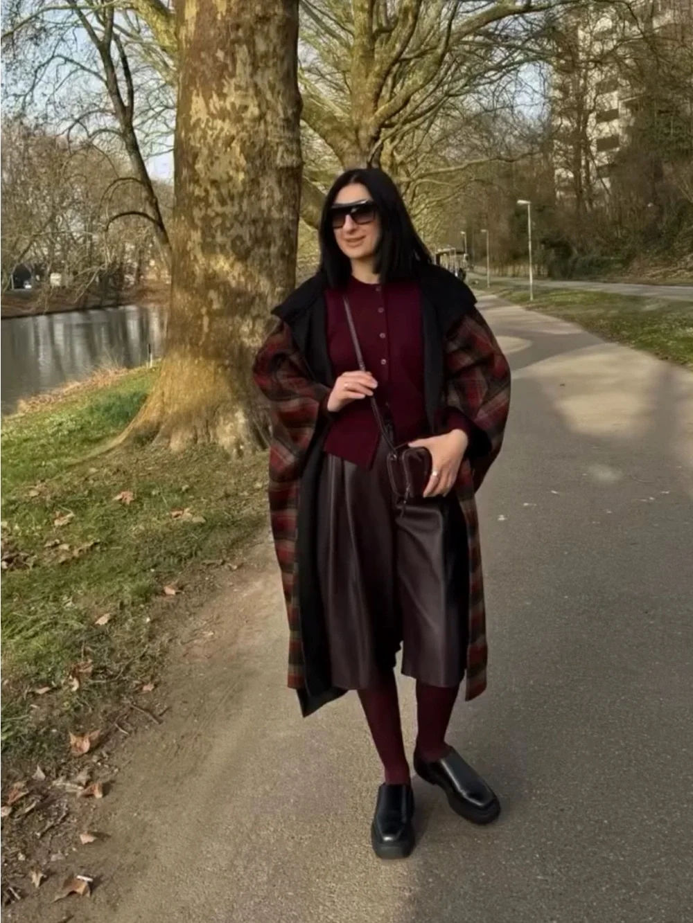 ZARA PLAID WOOL CAPE